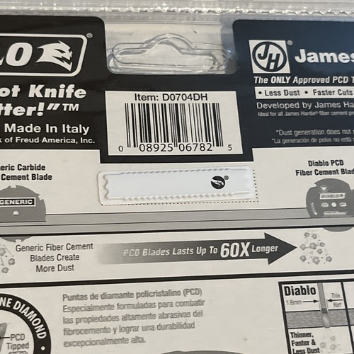 Hoja de cemento de fibra Diablo 7 1/4" 4 dientes D0704DH James Hardie - Imagen 10 de 11