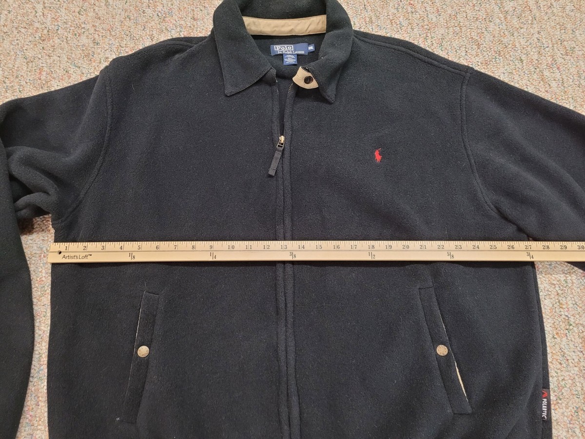 Vintage Polo Ralph Lauren Jacket Mens 2XL Black Full Zip Vintage Polo Ralph Lauren Jacket Mens 2XL Black Full Zip