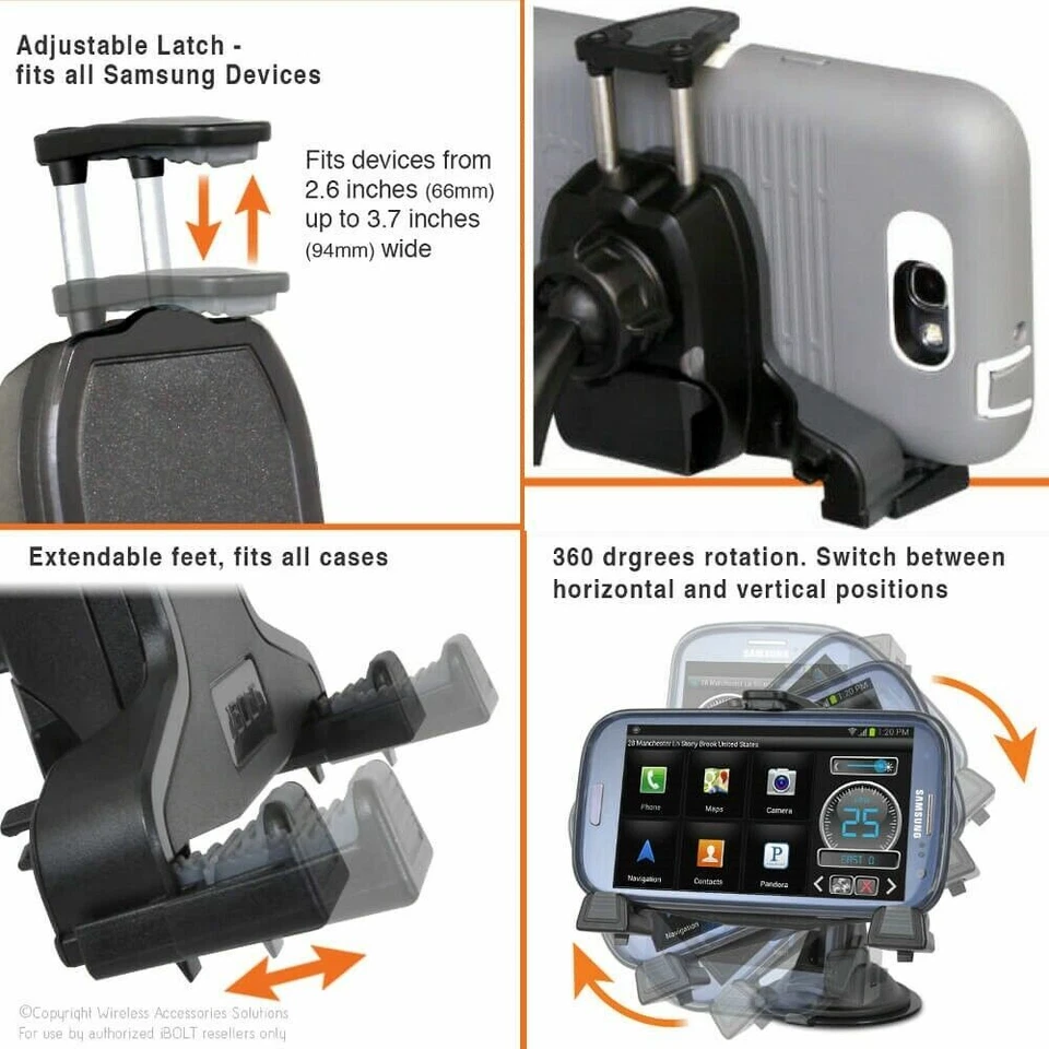 Car Mount for OtterBox Defender Series Case iPhone 12 PRO MAX (By iBolt) - Image 2 of 2