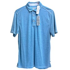 Tommy Bahama Short Sleeve Paradiso Cove Polo Hazy Teal Blue Striped 99