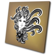 Fashion Girl Hair SINGLE CANVAS WALL ART Picture Print VA