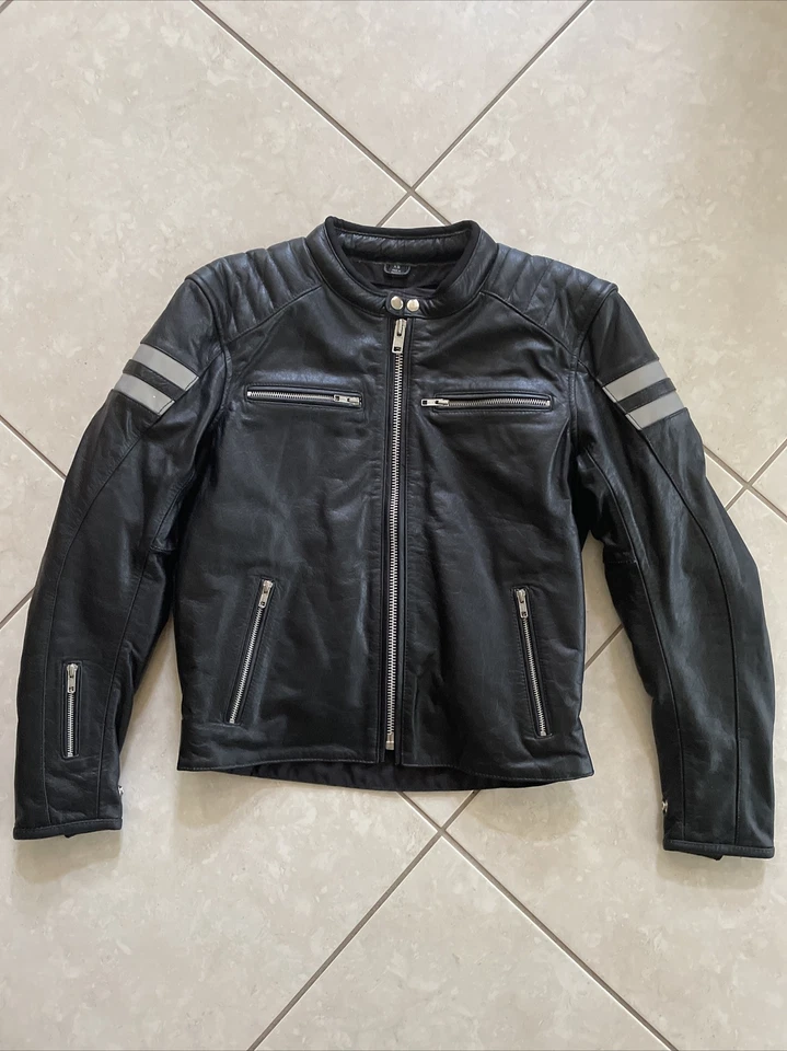 Mens Leather Motorcycle Jacket Size XS VIKING CYCLES SOLD OUT FROM MANUFACTURER - Image 2 of 4