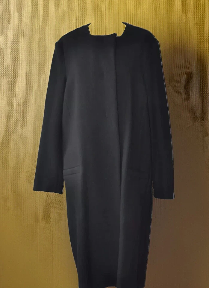 Minx Gr 40 Puristischer Winter Mantel Wollmischung Schwarz NEU - Bild 2 von 4