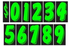 Car Dealer Windshield Stickers Large Vinyl Number Decals 11 Packs Green Black