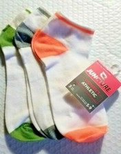Women's No-Show Athletic Socks 3 Pair fits 5-9 Shoe Size 3 color accents NEW