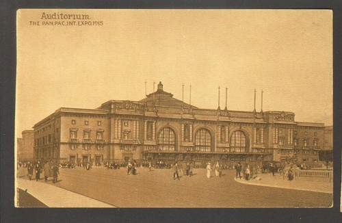 Ungebrauchte Postkarte 1915 Pan Pac Expo San Francisco Kalifornien CA Auditorium - Bild 1 von 2