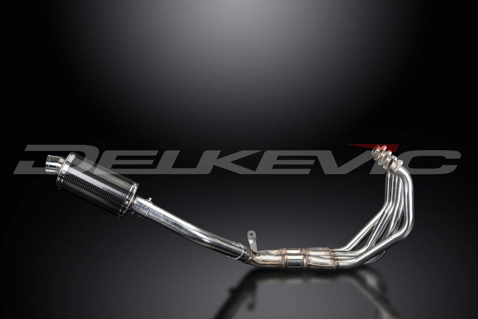 Honda CBR900RR CB900F 919 1992-2008 Complete Exhaust 4-1 9" Oval Carbon Muffler - Image 2 of 4