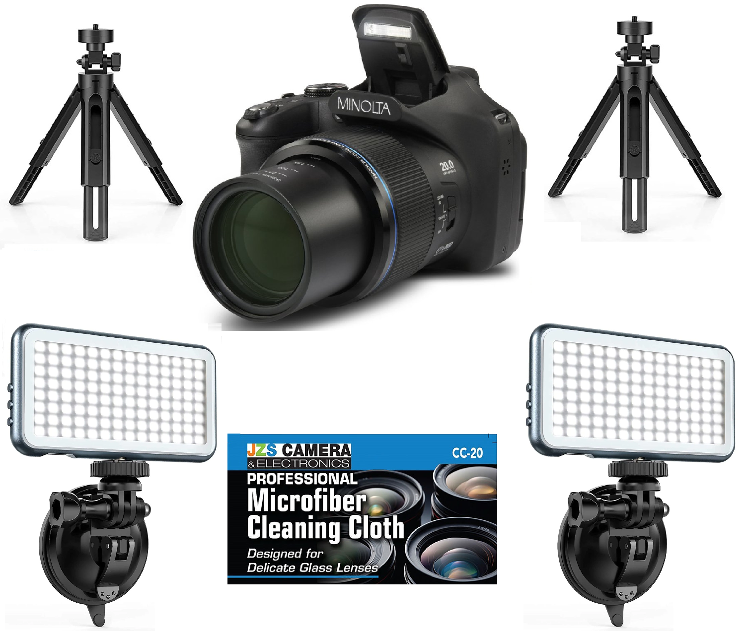 Minolta MN67ZBK 20MP 67X Optical Zoom WiFi Bridge Camera 2 LED