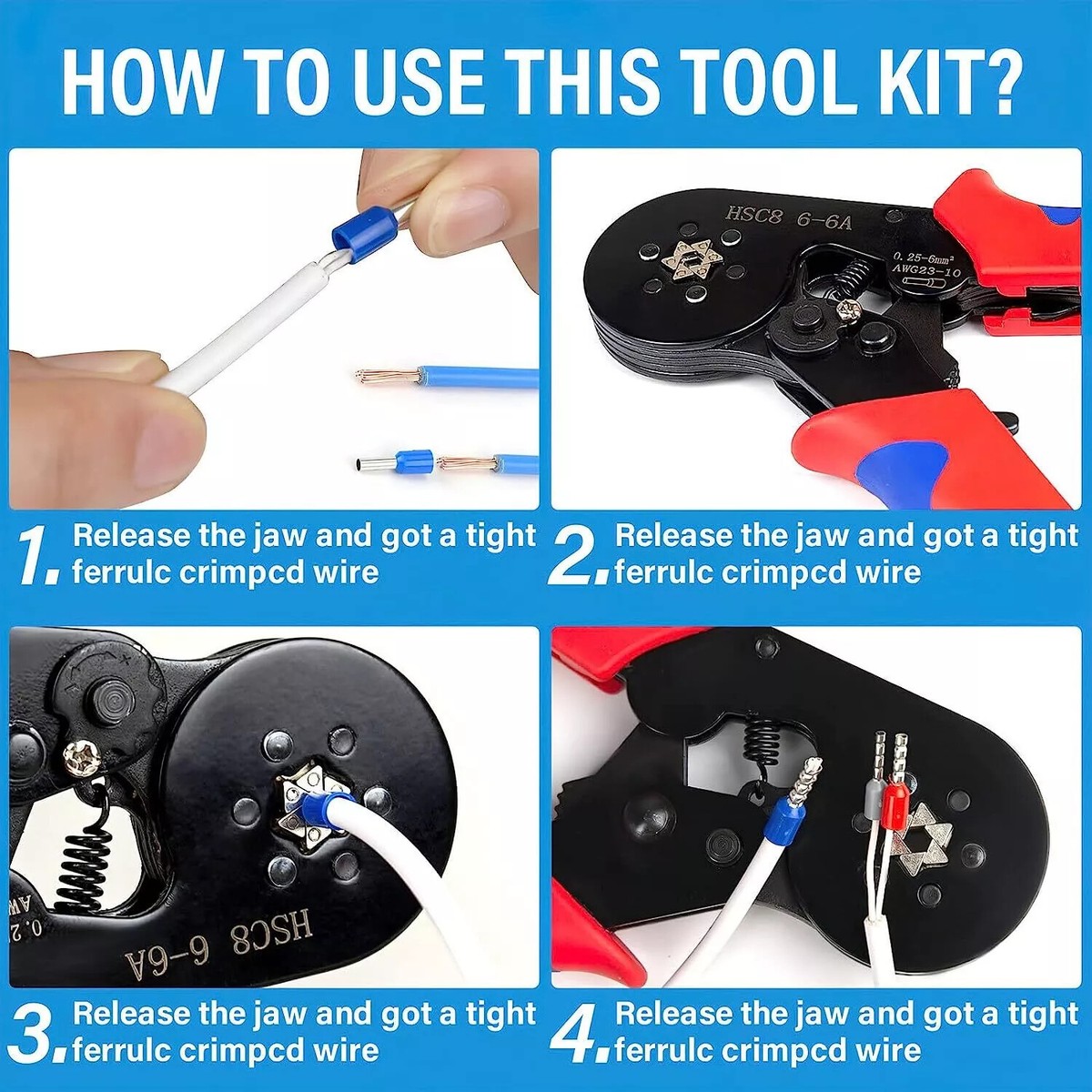 Uxcell 22AWG Insulated Ferrule Cord End Terminals - 200 Piece Green Connector Set