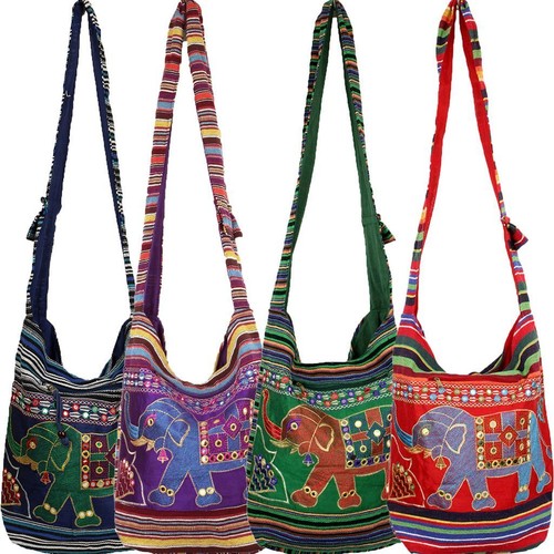 ELEPHANT SHOULDER BAG ETHNIC EMBROIDERED MIRROR HIPPIE SLING