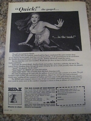REDEX DIE GROSSE AUFRÄUMARBEITEN HABEN BEGONNEN OBERZYLINDER SCHMIERSTOFF 1967 WERBUNG A4 AKTE 21
