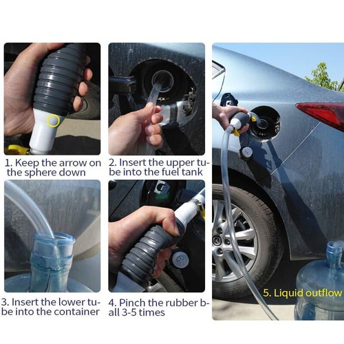 High Flow Siphon Hand Pump Portable Manual Car Fuel Transfer Pump for Gas Diesel - Bild 8 von 11