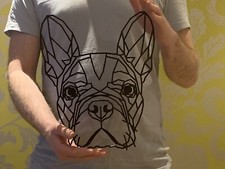 Geometric Frenchie French Bulldog Dog Wall Art Decor Hanging 300mm x 250mm
