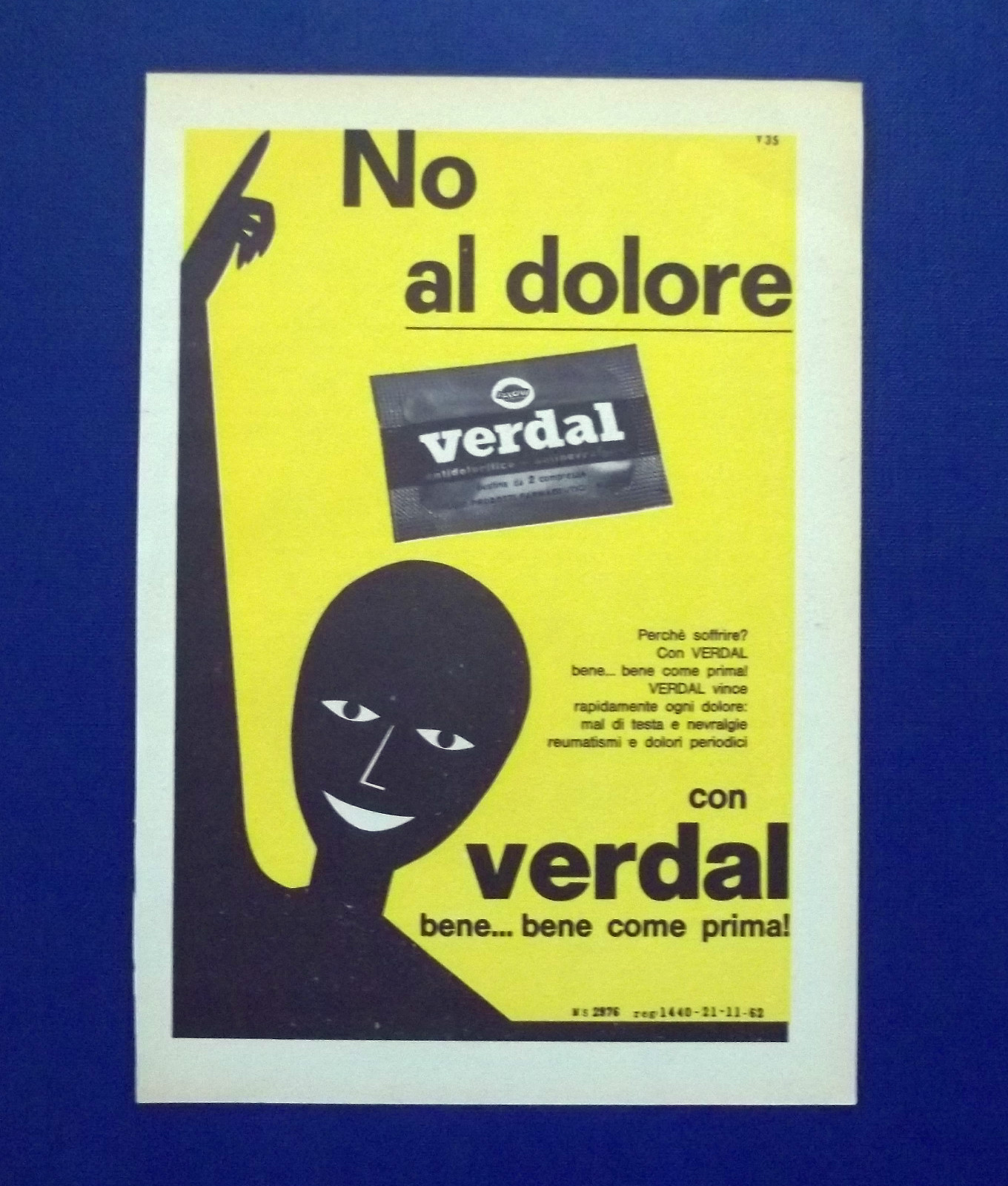 A740-Advertising Pubblicità-1964-ANTIDOLORIFICO VERDAL