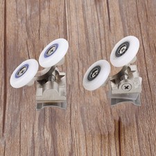 Twin Top Bottom Zinc Alloy Shower Door Rollers Runners Wheels 26mm Wheel