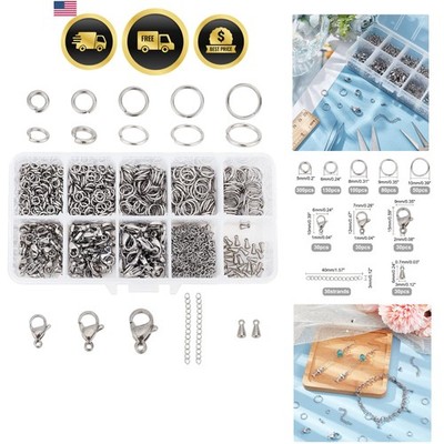 Jewelry Findings Set 830pcs Stainless Steel Jump Rings Lobster Clasps Extenders