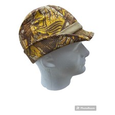 Jiffy Pellon Lined Cap Hat Made in USA All over print Large vintage