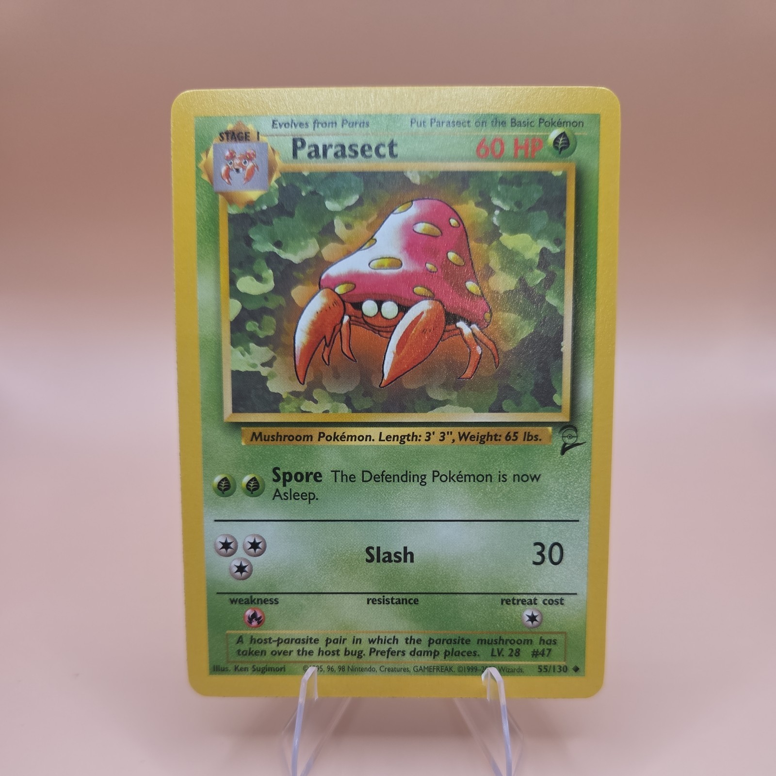 2000 Pokemon TCG Base Set 2 Parasect Uncommon 55/130 NEAR MINT