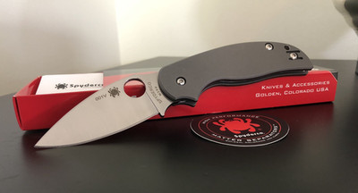 Spyderco SAGE 5 Holy Grail #001 Collector Knife Titanium Smoky Mount C123TIPM390