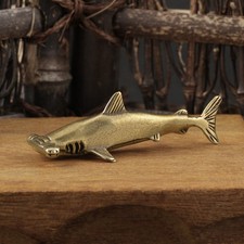 Tabletop Figurine Brass Hammerhead shark Animal Statue Home Decor Gifts