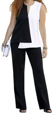 plus size 20W Black White Opposites Attract Pant Suit Set Monre and Main new