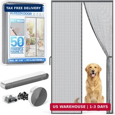 Heavy Duty Magnetic Screen Door Mesh - Auto-Sealing Hand-Free Door Net Screen wi