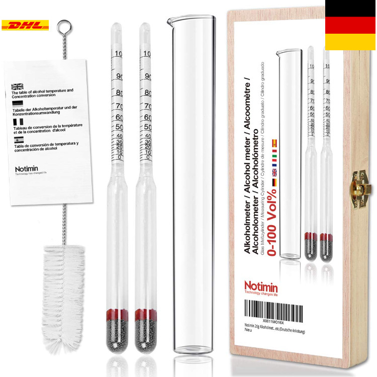 Alkoholmeter mit Borosilikatglas | Temperaturkalibrierung