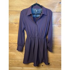 G-Star RAW Stalt Dress Long Sleeve Collared Casual Purple Size M Buttons Career