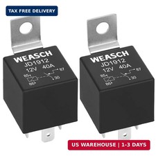 2 Pack JD1912 Car Relay, 12V 40A, 4 Pins SPST, Automotive Switches and Starters,