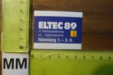 Old Sticker Trade Fair Exhibition City of Nuremberg ELTEC 1989 Electrical Engineering