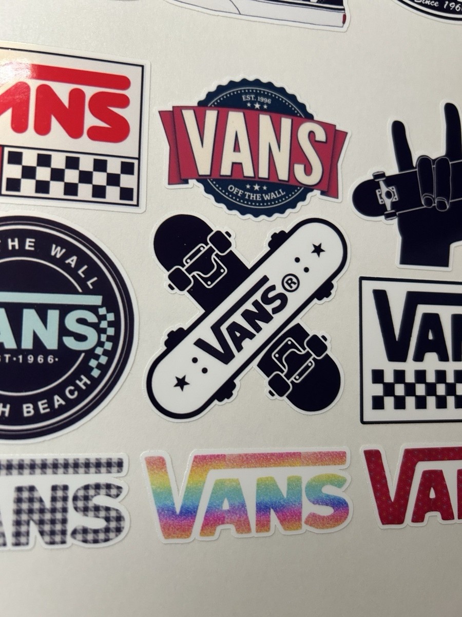 Vans Logo Vinyl Paper Stickers Printed And Cut With White