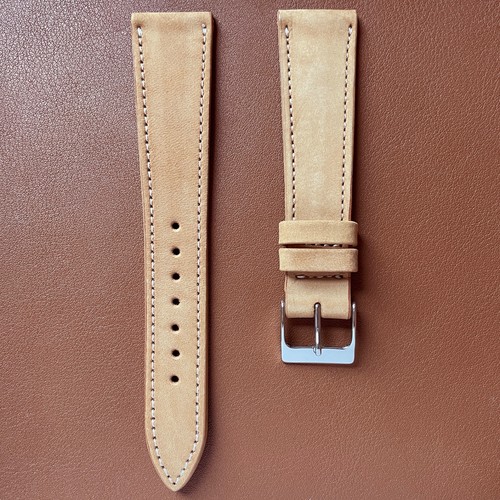 20mm HODINKEE Nubuck Tan Calfskin Leather Watch Strap Band - Picture 2 of 6