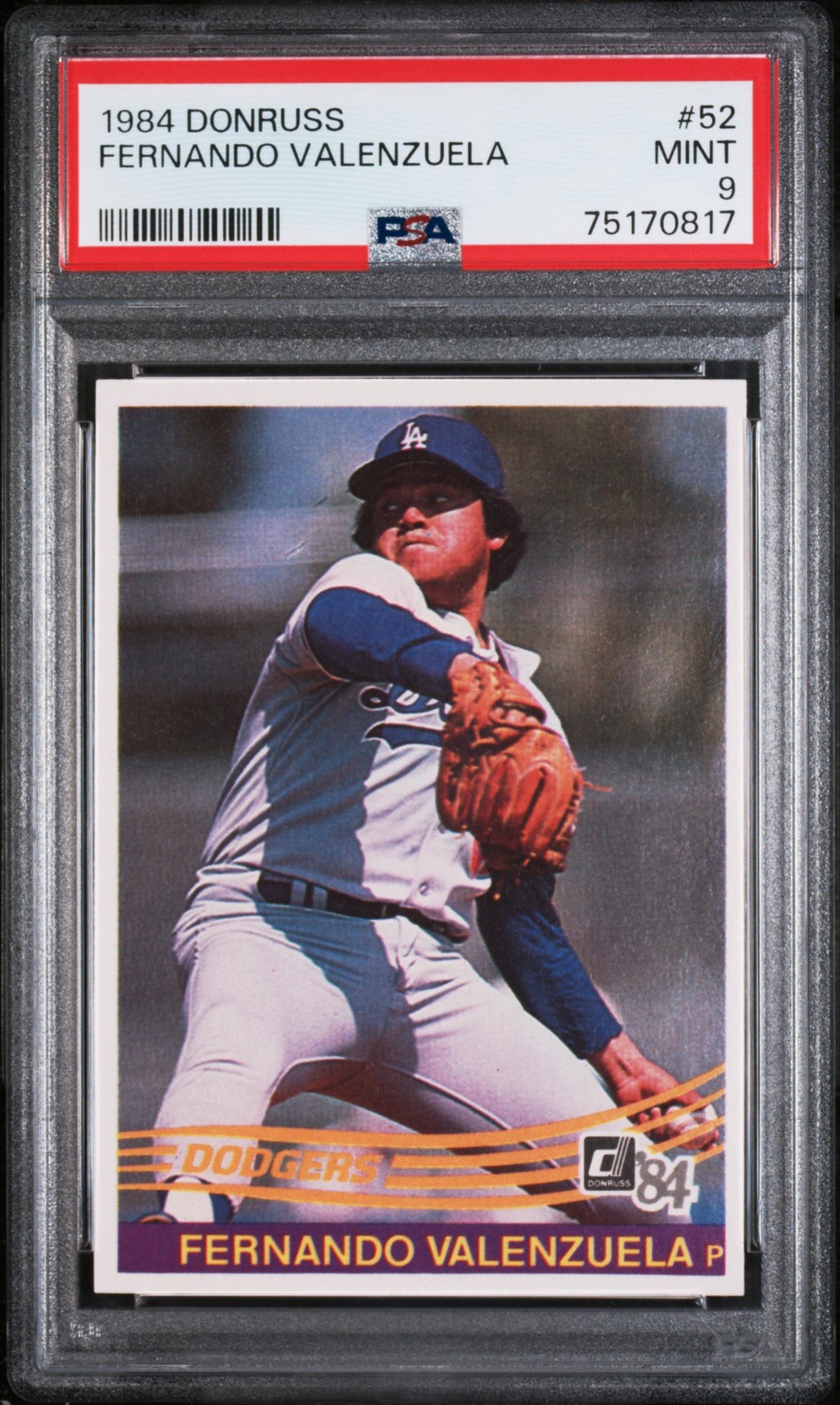 1984 DONRUSS #52 FERNANDO VALENZUELA PSA 9