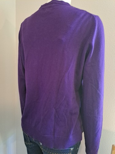 Charter Club Violet Purple Cardigan Sweater Women's L Long Sleeves Rayon/Nylon - Picture 3 of 4