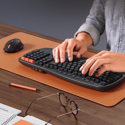 MEETION Wave Ergonomic Keyboard and Mouse Wireless USB/Bluetooth Wave Ergo Ke... - 第 7/8 張圖片