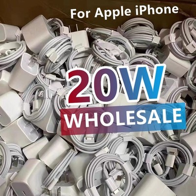 New For iPhone 17 16 15 14 12 11 Type C 20W Fast Charger USB-C Cube PD Cable Lot