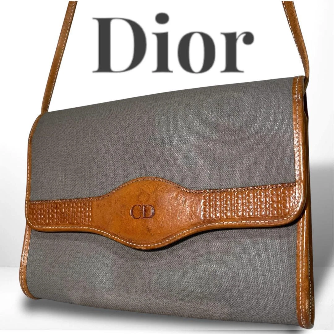 Sac bandoulière Dior PVC authentique gris moyen femme France 117664