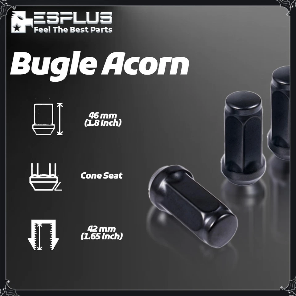 [32] Tuerca de bellota negra 14x1,5 apta para Chevy Silverado C2500/3500 K2500/3500 Foto 3 de 4