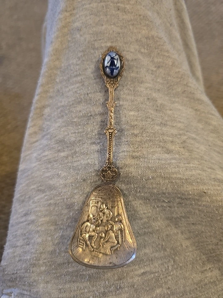 900 Silver Baby Spoons with Figural Handles and Repousse - Free Shipping USA - Image 3 of 4