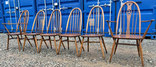 6 Ercol Quaker Dining Chairs Mid Century Retro Vintage FREE GB DELIVERY 🚚🚚🚚🚚