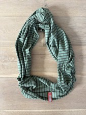Lululemon Vinyasa Wrap Scarf green gray stripes yoga infinity scarf with snaps