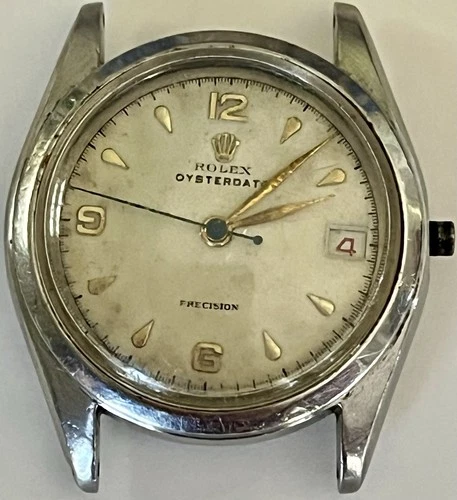 Vintage Rolex Oysterdate Precision Ref 6066 1952 Mens Watch Not Running Auth