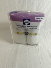 Sealy Secure Stay Crib Mattress Pad Waterproof White 52" x 28" BAG Of 2