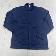 Sport-Tek Navy Blue Fleece Lined Full Zip Up Mock Neck Jacket Youth Size Large