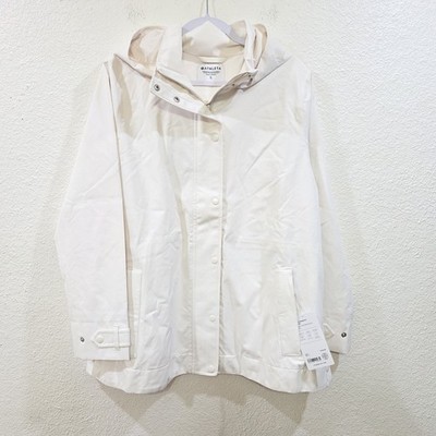 NWT Athleta Sutro Rainout Trench Coat Womens XL Magnolia White Drawcord Waist