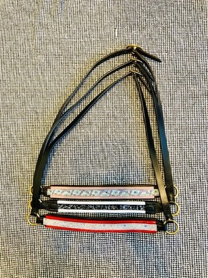 Showhalfter Voll/Kolben in Messing poliert schwarz/Havanna Top Qualität Leder