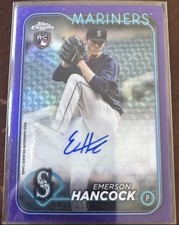 2024 Topps Chrome Update Series Emerson Hancock Purple AUTO RC/250 Mariners🔥📈