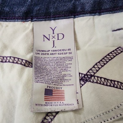 NYDJ Lift Tuck Technology Bootcut Jeans Dark Wash Blue Mid Rise Plus 16W