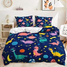 Image of Cartoon Animal Baby Dinosaurs Cool Dino Kids Gift Doona Duvet Quilt Cover Set