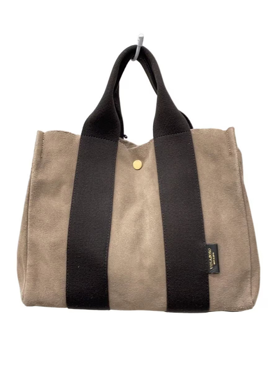 VIOLAd'ORO Tote Bag Leather Gray Plain